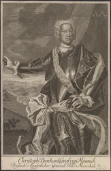 Porträtt av greve Burkhard Christoph von Munnich 1683-1767.