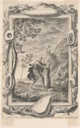 Studie för Jacob Pours Oil on the Stone på Bethel, Plate 87, Physica Sacra