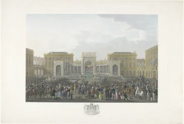 Vilhelm I:s installation i Bryssel den 21 september 1815 Tolv planscher över Vilhelm I:s ankomst och installation i Bryssel samt slagen vid Quatre-Bras och Waterloo 1815 (serietitel)