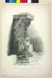 En stund före kröningen av kung Ferdinand V. i Bratislava den 28 september. september 1830 (litografi)