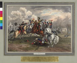 Frederic Dittmayer räddar den 17 februari 1814 vid Villeneuve överste sergeant baron av Trach ur fångenskapen franska kyrassiärer