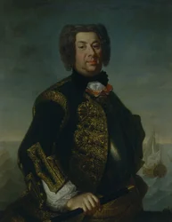 Porträtt av kontraamiral Vasilij Afanasievich Dmitriev-Mamonov, 1735