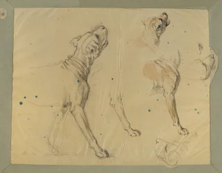 Hundstudie för "Landwehr-mannens hemkomst" (1820)