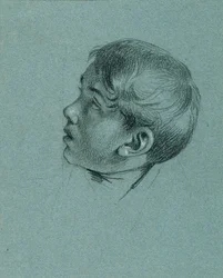 Huvudstudie av en pojke för "Return of Emperor Franz from Pressburg"