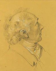 Porträttstudie för "det kejserliga parets utträde efter en allvarlig sjukdom av kejsar Franz I."