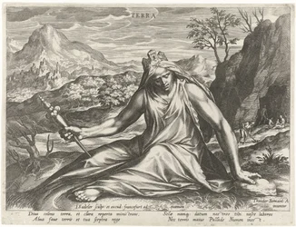 Jorden personifierad av gudinnan Cybele Terra (titel på objekt) De fyra elementen som mytologiska figurer (serietitel)