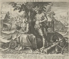 Tyskland med Ceres och Bacchus Germania (titel på objekt) Allegoriska representationer av europeiska länder (serietitel)