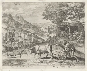 Kain och Abel som bonde och herde Historien om Kains familj / Om goda och dåliga verk (serietitel) Boni et mali scientia (serietitel)
