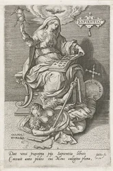Visdom (Sapientia) övervinner mänsklig förvirring (Caligo Humana) Sapientia (titel på objekt) Dygder övervinner laster (serietitel)