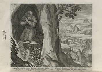 Caluppanus, plansch 14 av 30 ur serien Sylvae Sacrae (Eremiter i landskap)