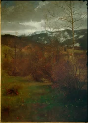 Tidig vår vid foten av Alperna