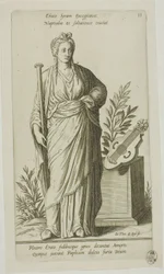 Erato, Muse of Lyric Poetry, tallrik 11 från Parnassus Biceps