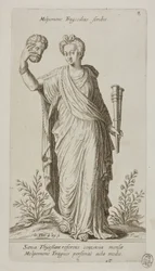 Melpomene, Muse of Tragedy, tallrik 8 från Parnassus Biceps