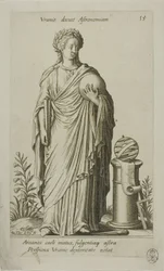 Urania, Muse of Astronomy, skylt 15 från Parnassus Biceps