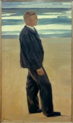 Ung man framför surfing