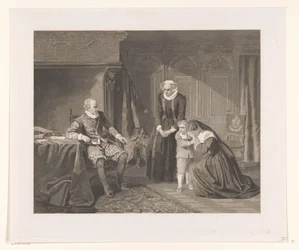 Reinier van Oldenbarnevelts mor, hustru och son ber Maurits om nåd, 1623