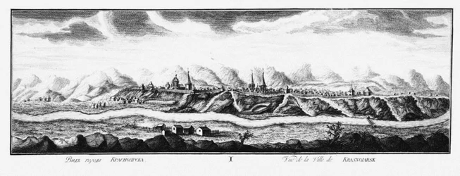 Utsikt över Krasnoyarsk, ca 1735