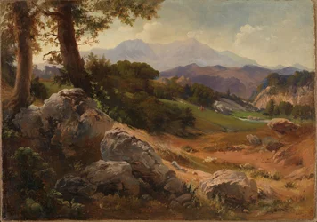 Bergslandskap med getter