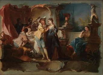 Den förlorade sonen som lever med skökor, ca 1750 (Olja på duk)