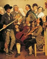 Scartocciata (musiker vid festivalen för skörd av majs nära Parma), av Johann Zoffany (1733-1810)