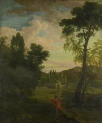 Arcadian Landscape med Jupiter och Io