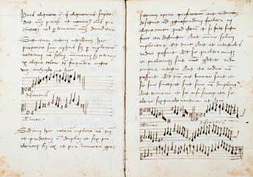 Sida från A Musical Theory Book av Johannes Tinctoris