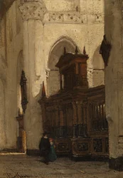 Figurer vid korskärmen i Nieuwe Kerk, Delft, ca 1839-91 (olja på pannå)