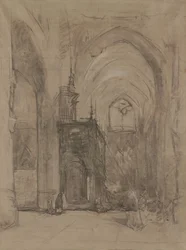 Vy över oxalen av St Janskerk i 