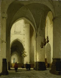 Interiör av kyrkan St Bavo i Haarlem
