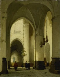 Interiör från kyrkan St Bavo i Haarlem