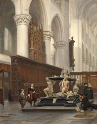 Kören av O.L.-Vrouwekerk i Breda med graven av Engelbert II av Nassau Vårfrukyrkans kör i Breda med Engelbert II av Nassaus grav