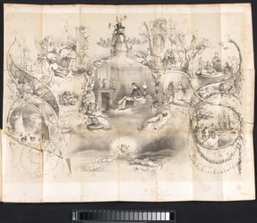 Tecknad i Leiden studentalmanacka, 1854