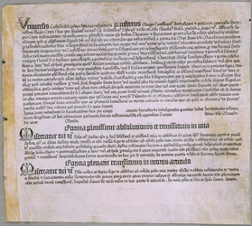 Avlatsbrev (för expeditionen mot turkarna och försvaret av Cypern), (Mainz, Johannes Gutenberg, 1455)