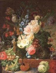 Stilleben av blommor