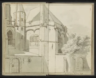 Sidovy av Nieuwe Kerk i Delft