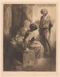 Tre samtalande figurer