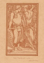 Raphael försöker få Lucifer till förnuft Rafael vädjar till Lucifer (titel på objekt)