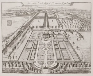 Fairford House, Samuel Barkers säte, från "Thirty Six Different Views of Noblemen and Gentlemen