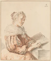 Ung flicka vid tangentbordet, 1767.