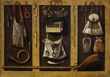 Stilleben med jaktutrustning, ca. 1660.