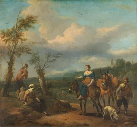 Italienskt landskap med figurer