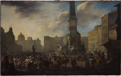 Romersk marknadsscen på Piazza Navona