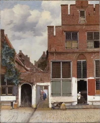 Vy över hus i Delft, känd som "Den lilla gatan"[1].
Alternativ titel(s):  
Vy över husen i Delft[2].

 Den lilla gatan[2].