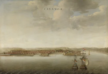 Vy över Cannanore på Malabarkusten i Indien, c.1662-3