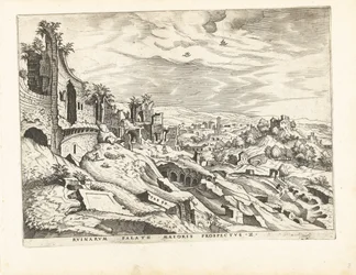 Andra utsikten över Palatine Hill i Rom Romerska ruiner, 1561 (serietitel)