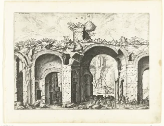 Andra utsikten över Diocletianus bad Romerska ruiner, 1561 (serietitel)