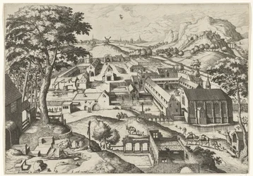 Landskap med Saint Jerome hieronimus in deserto (titel på objekt) Landskap med kristna berättelser (serietitel)