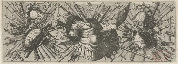 Panoply. Fris med romerska armar, nedre delen Panoplia sev armamentarium... (serietitel)