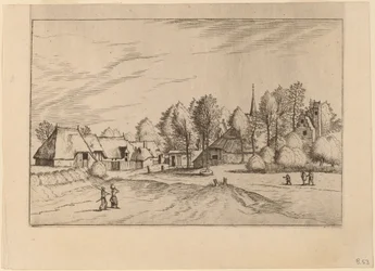 Landsby med kyrktorn
