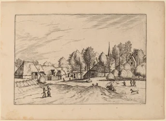 Landsby med kyrktorn